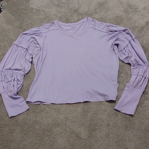 Pilcro by Anthropology Tops - Pilcro Lavender Long Sleeve Top with Gathered Sleeves Size XL